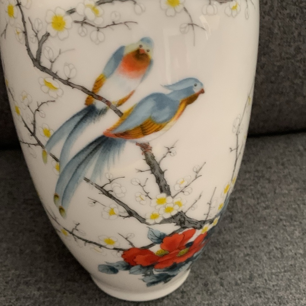 Vintage Jay, fine china Floral and Bird Ceramic Vase made in Japan - Picture 3 of 5